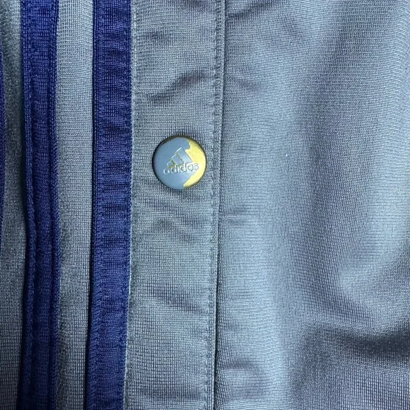 Men's Adidas Tear Away Snap Gray Track Pants with Blue Stripes Size Medium - Picture 6 of 10
